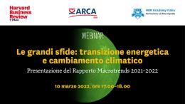 Le grandi sfide: transizione energetica e cambiamento climatico